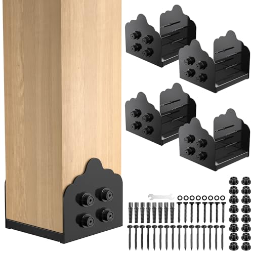 8x8 Post Base, 4Pcs Stainless Steel Adjustable Post Anchor Bracket - size: 8x8