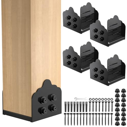 8x8 Post Base, 4Pcs Stainless Steel Adjustable Post Anchor Bracket - size: 8x8