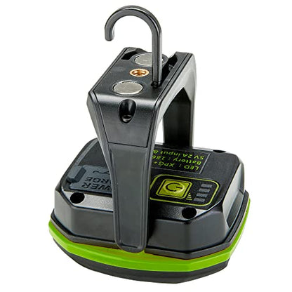 PowerSmith Rechargeable Work Light Magnetic Work Light 800 Lumen Flood Light 500 Lumen Spot Light, Hook and 1/4" Threaded Fitting for Tripod, USB Output (PILF800S)