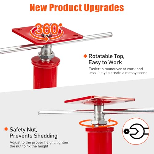 6 Pack House Jacks for Leveling Crawlspace, 11" - 16" Height Range, 11023 lbs Max Load Capacity, House Floor Jacks Post Pole for Leveling