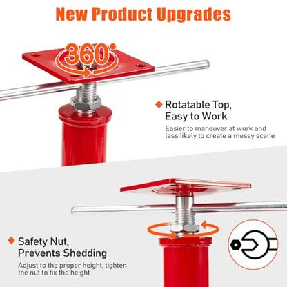 6 Pack House Jacks for Leveling Crawlspace, 11" - 16" Height Range, 11023 lbs Max Load Capacity, House Floor Jacks Post Pole for Leveling