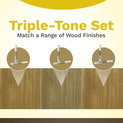 Trade Secret Light Wood Touch Up Markers, 3-Shade Stain Pen Set, Tan Tones - color: Light Tones