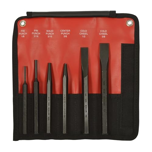 Mayhew Pro 61005 Punch and Chisel Kit, 6-Piece - color: Black Oxide Finish, size: 6-Piece