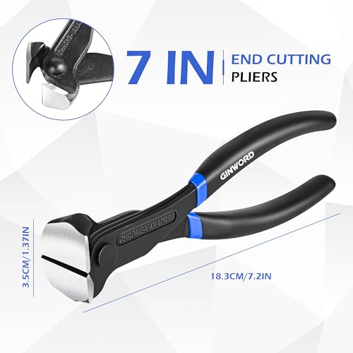 7 Inch Nail Puller, Nail Remover Tool, End Cutting Pliers, Carpenter Tools, Nail Pulling Pliers, End Nippers, Nippers Tool for Pulling Nails and Cutting Wires