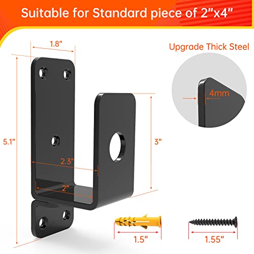 Thickened Door Barricade Bracket for 2X4 Lumber (4PCS) - color: 4 pack-PRO