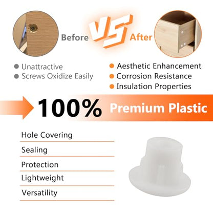 50Pcs 3/16" Plastic Hole Plugs, Snap in Shelf Hole Plugs