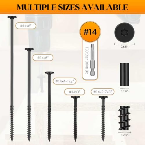 Kryonix Deck Screws, Timber Screws #14 x 4-1/2 Inch 100-PCS - size: #14 x 4-1/2"