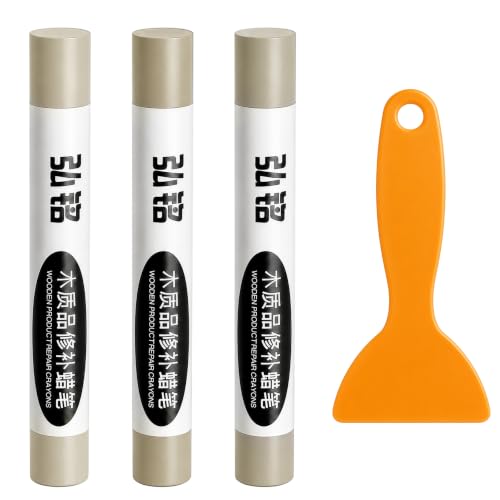 3 Colors Wood Filler Sticks, Cream White Series, with Scraper - color: Cream White Series