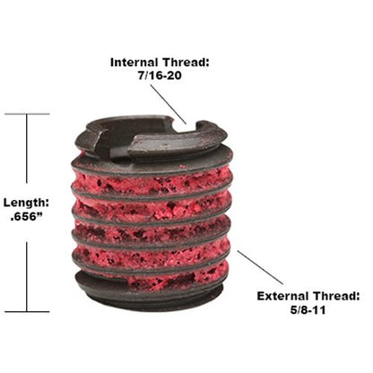 E-Z LOK Thread Insert, 0.4375-20 Internal, 0.625-11 External, 5 ct