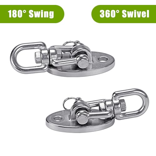 SELEWARE Ceiling Swing Mount Stainless Steel Swing Hangers Swing Hook 4 Pcs - color: Silver - 360° Swing Hanger ( 4 Pack )