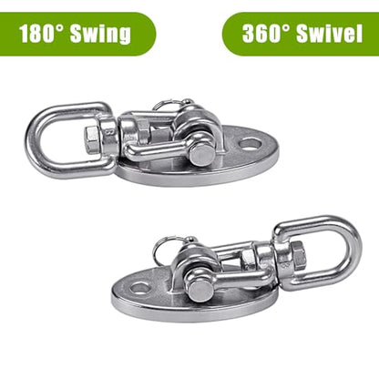 SELEWARE Ceiling Swing Mount Stainless Steel Swing Hangers Swing Hook 4 Pcs - color: Silver - 360° Swing Hanger ( 4 Pack )