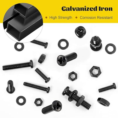 225pcs M4 M5 M6 Pan Head Bolts Nuts Assortment Kit, 14/22/28/38/53 mm - size: B M4M5M6 225pcs