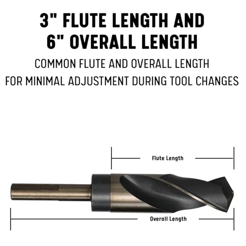 Drill America - KFDRSD1 1" Reduced Shank High Speed Steel Black & Gold KFD Drill Bit with 1/2" Shank, KFD Series - size: 1 in, style: 1/2" Shank