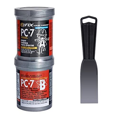 PC Products PC-7 Epoxy Adhesive Paste Kit with Applicator, Two-Part Heavy Duty, 1 lb in Two Cans, Charcoal Gray - size: 1 lb in Two Cans with Mixing Tool