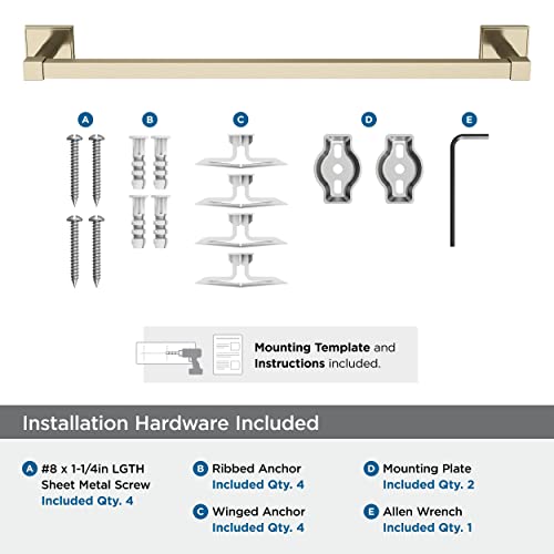 Amerock Appoint 18" Golden Champagne Towel Bar