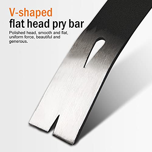 KSEIBI 285150 Hand Wonder Crow Bar Tool, Steel Nail Puller Paint Lid Lifter Trim Small Flat Pry Bar 15" inch for Prying, Scraping, Lifting, Pulling, Utility Claw Wonderbar - size: 15 Inch (380mm)