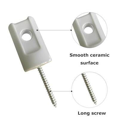 Electric Fence Ceramic Insulator, Heavy Duty Lag Screws 25 PCS - style: 25 PCS