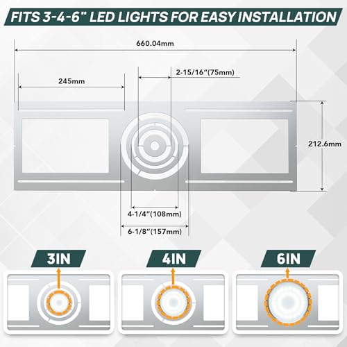 Sidasu 72 Pack New Construction Mounting Plate for 3, 4, 6" Recessed Lights - size: 72 Pack