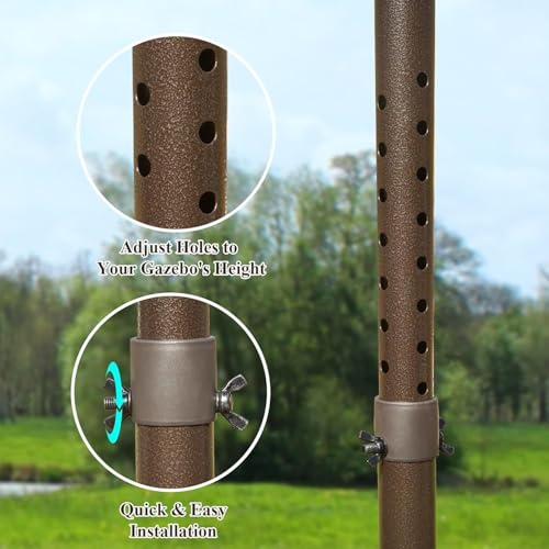 Universal Support Post for Gazebos - Adjustable Height, Reinforced Aluminum