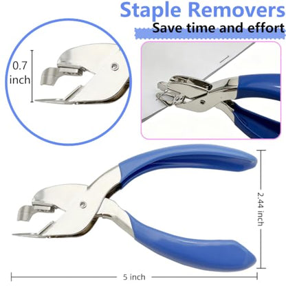 2PCS Staple Remover Staple Puller Remover for Home School Office,Quick and Comfort (Blue) - color: Blue
