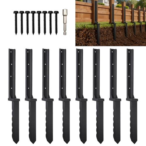 8 Pack Fence Post Repair Kit for 4x4 Wood Posts - size: 8 Pcs