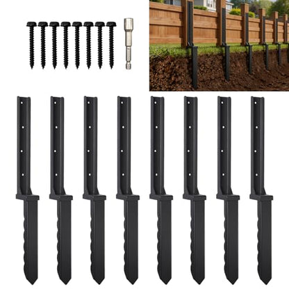 8 Pack Fence Post Repair Kit for 4x4 Wood Posts - size: 8 Pcs