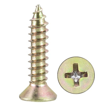 METALLIXITY 100Pcs #8x3/4 Countersunk Phillips Wood Screws Carbon Steel - color: Colorful, size: #8x3/4"