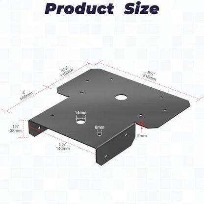 6x6 T Shaped Post to Beam Connector, T Shaped Pergola Bracket for Wood Roof
