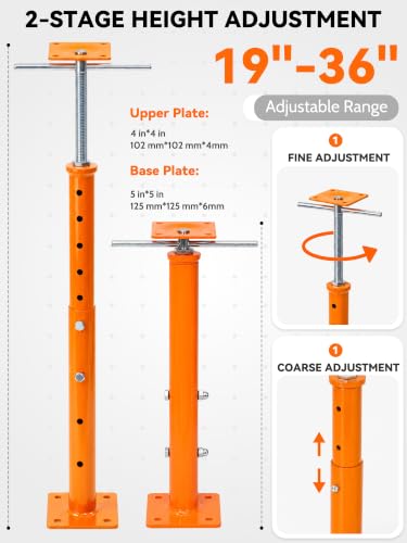4 Pack 19"–36" Adjustable House Floor Jack, 18000 lbs Max Load Capacity - size: 19“-36”