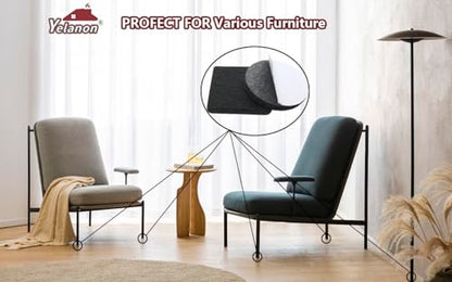 Yelanon Felt Furniture Pads for Hardwood Floors -24 Pcs 2.5" Premium Felt Pads for Chair Legs, Floor Protectors for Furniture Black - size: 24 pcs Black Square
