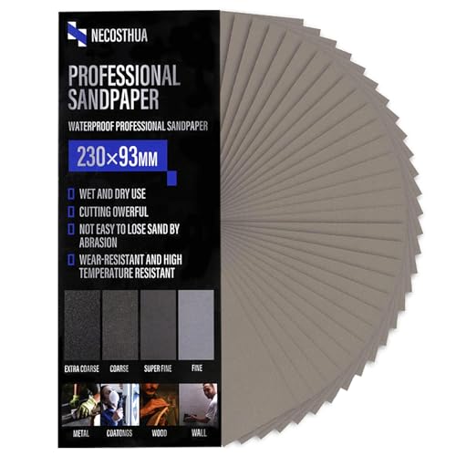 30PCS 2000 Grit Sandpaper, 9 x 3.6 Inch Wet Dry Coarse Sand Paper for Wood Furniture Finishing Drywall Metal Sanding Paper, Automotive Sandpaper Sheets - size: 93x230mm, style: 2000Grit