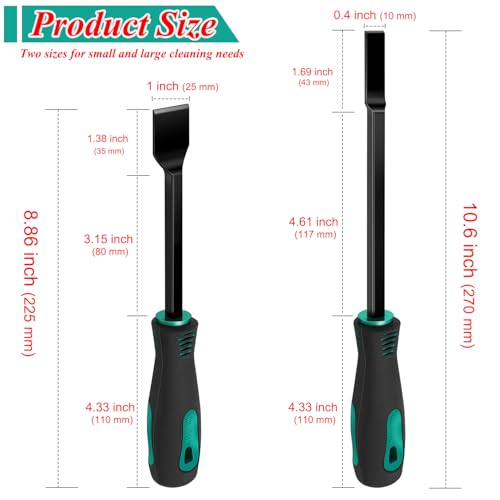 Gasket Scraper Tool, High Hardness Chrome Vanadium Steel with Non-slip Rubber Handle, 1" & 2/5" Blades,Gasket Scraper for Removing Gaskets,Rust,Paint,Varnish,Scraper Set for Metal Surface Prep - 2 PCS - size: 1" & 2/5"