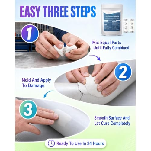 Steel Reinforced Epoxy Putty - Epoxy Putty Fast Repair Clay,2-Part Waterproof Heat-Resistant Repair Kit for Metal Wood Tile Ceramics for Bonding Repairing Sculpting