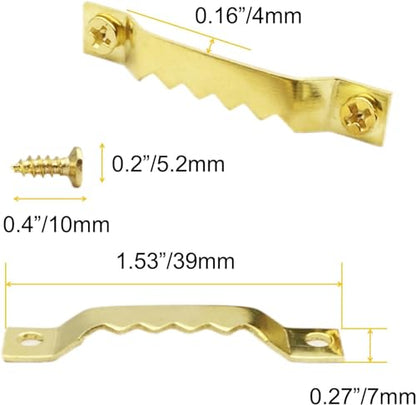 100 Pack Small Steel Sawtooth Picture Hangers with Screws (Gold) - color: Small Gold - 100 Pack