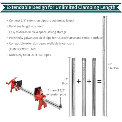 2-Pack 40 Inch Pipe Style Bar Clamps for Woodworking Gluing - size: 40inch clamp X2-pack