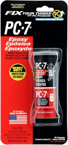 PC Products PC-7 Epoxy Adhesive Paste, Two-Part Heavy Duty, 2oz in Two Jars, Charcoal Gray 27776 (Pack of 5) - size: 2 oz in Two Jars (Pack of 5)