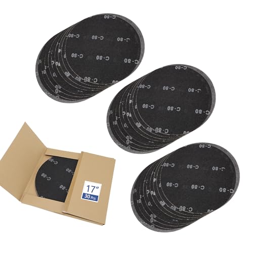 HUAALIUCHE 17" Sanding Screen Discs - Mesh Floor Sanding Screen - Black Silicon Carbide - for Wood Floors (30 Pack, 80 Grit) - size: 17 inch, style: #80-30 Pack