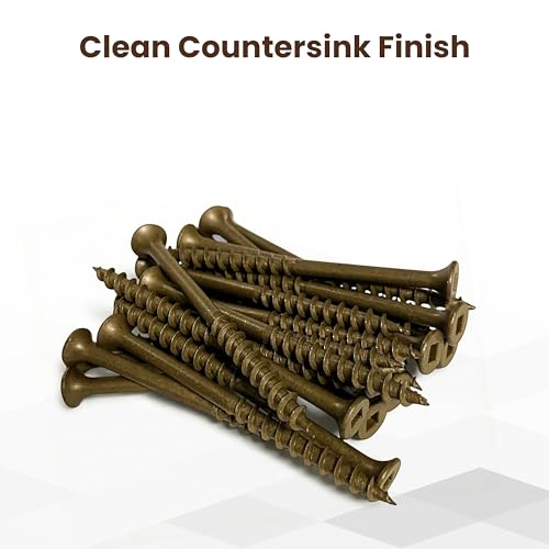 #10 x 3-1/2" Deck Screws, Square Drive Bugle Head, Brown Ceramic Ruspert Coated Exterior Wood Screws for Pressure Treated Lumber, Corrosion Resistant, 1500 Piece Contractor Box - size: #10 x 3 1/2" (1500pcs Box)