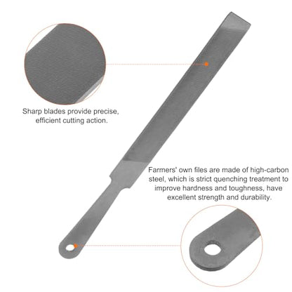 HARFINGTON Farmers Own Files 6 Inch High Carbon Steel Single Cut Flat Hand Rasp File for Deburring and Removing Material - size: 6 Inch