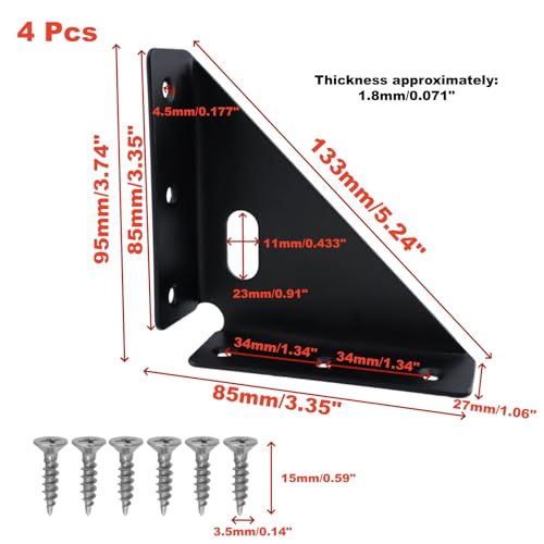 Triangle Corner Bracket, Heavy Duty, 4Pcs