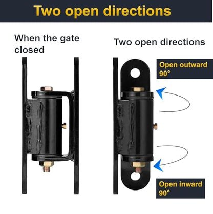 Heavy Duty Gate Hinges,7in,1100lbs Capacity,Thick Solid Steel - size: Large-YJ