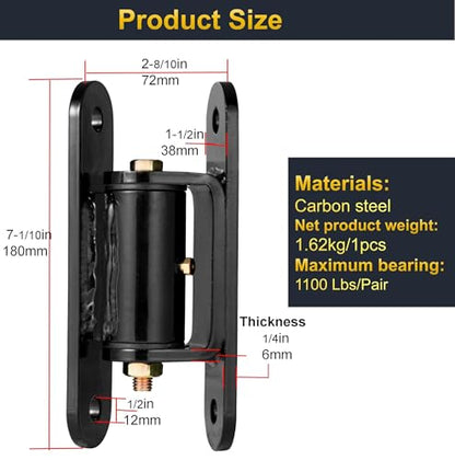 Heavy Duty Gate Hinges,7in,1100lbs Capacity,Thick Solid Steel - size: Large-YJ