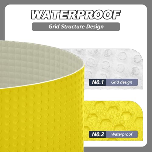 Drydiet 54 Sqft Uncoupling Membrane for Tile 1/8''(3mm), Yellow - color: Yellow, size: 54 Sqft