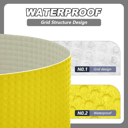 Drydiet 54 Sqft Uncoupling Membrane for Tile 1/8''(3mm), Yellow - color: Yellow, size: 54 Sqft