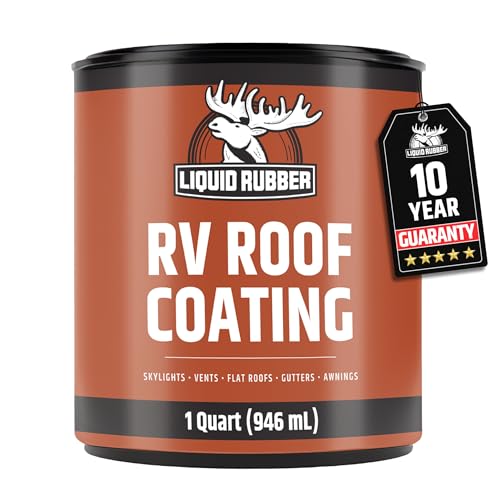 Liquid Rubber RV Roof Sealant - Camper & Trailer Coating, White, 1 Quart - size: 1 Quart