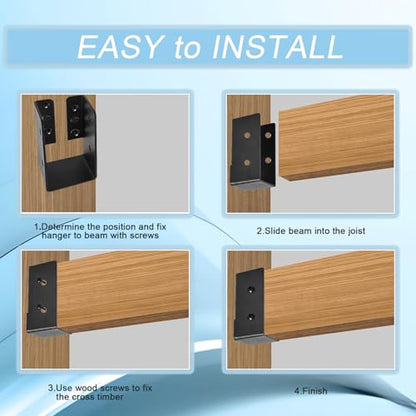 Concealed Joist Hangers,20 Pcs 2"x4" Outdoor Concealed-Flange Joist Bracket