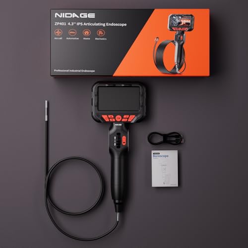 Articulating Borescope 6.2mm Endoscope Inspection Camera with Light - size: 6.2mm Articulating Borescope