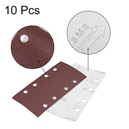 uxcell 100 Grit 1/3 Sanding Sheet Sander Sandpaper Hook and Loop Pads 8 Hole 10pcs - size: 100 Grit