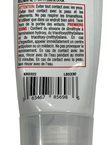 Clear Silicone Sealant – KK0322 | 2.7 oz Tube | Waterproof & Flexible | High Temp Rated to 450°F (232°C) | For Metal, Glass, Wood & Plastic
