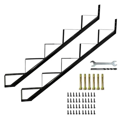 5 Step Metal Stair Step Steel Riser Stringers for 42.4" Height Deck, 2Packs - size: 5 Steps